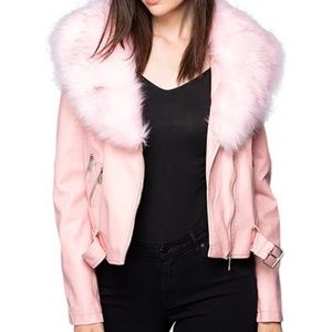 BNWT $145 LA Coalition pink vegan leather …